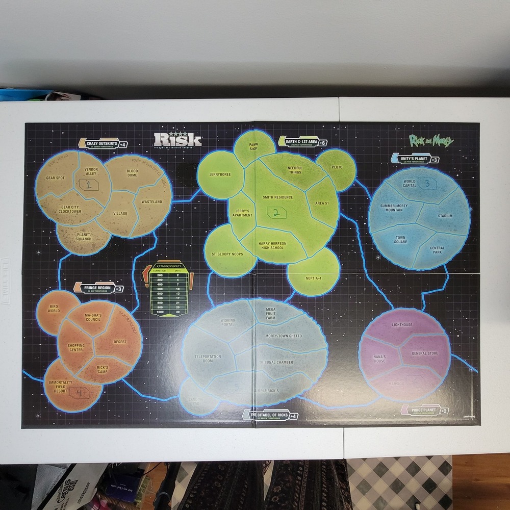 Rick and Morty Risk Board Game Replacement Only Strategy Conquest